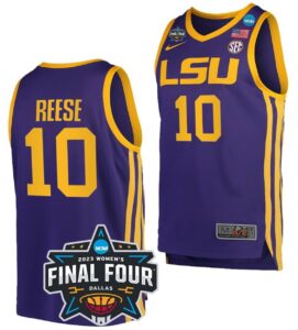 Angel Reese Jersey LSU Tigers College Basketball 2023 National Championship Bound Purple #10