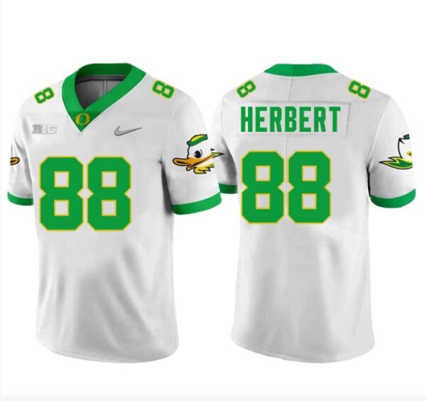 Men's Patrick Herbert Jersey #88 Oregon Ducks Football White