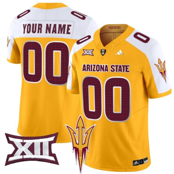 Men's Custom Arizona State Sun Devils Jersey Name, Number 2024 Vapor Limited Gold Alternate