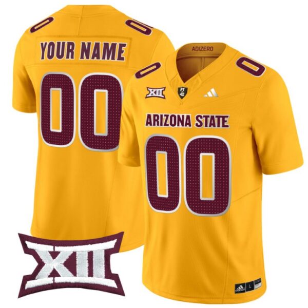 Men's Custom Arizona State Sun Devils Jersey Name, Number 2024 Vapor Limited Gold