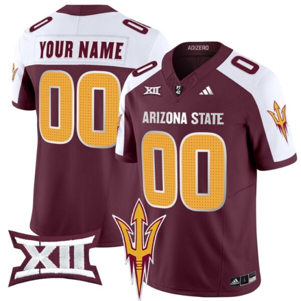 Men's Custom Arizona State Sun Devils Jersey Name, Number 2024 Vapor Limited Maroon Alternate