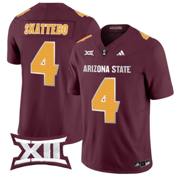 Men's Cam Skattebo Jersey #4 Arizona State Sun Devils 2024 Vapor Limited Maroon