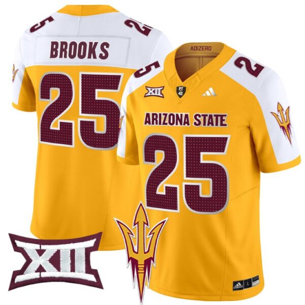 Men's DeCarlos Brooks Jersey #25 Arizona State Sun Devils 2024 Vapor Limited Gold Alternate