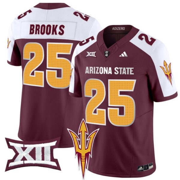 Men's DeCarlos Brooks Jersey #25 Arizona State Sun Devils 2024 Vapor Limited Maroon Alternate