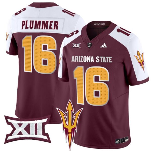Men's Jake Plummer Jersey #16 Arizona State Sun Devils 2024 Vapor Limited Maroon Alternate