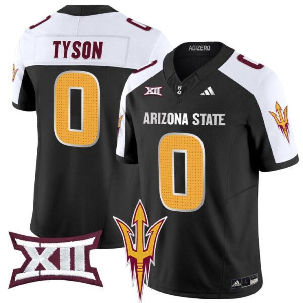 Men's Jordyn Tyson Jersey #0 Arizona State Sun Devils 2024 Vapor Limited Black Alternate