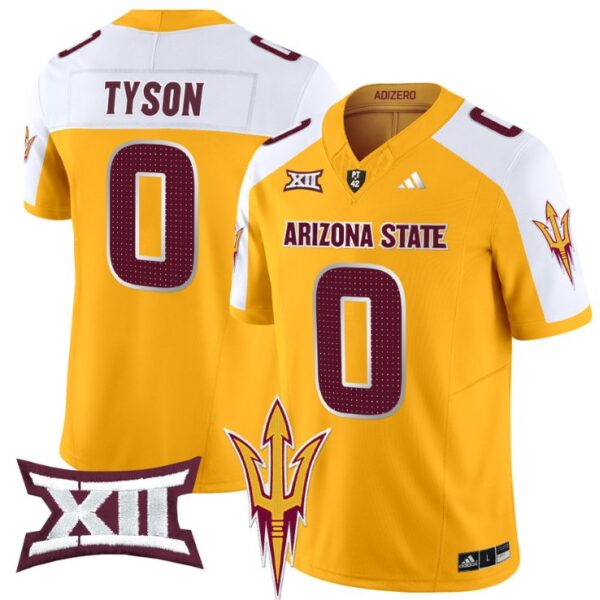 Men's Jordyn Tyson Jersey #0 Arizona State Sun Devils 2024 Vapor Limited Gold Alternate