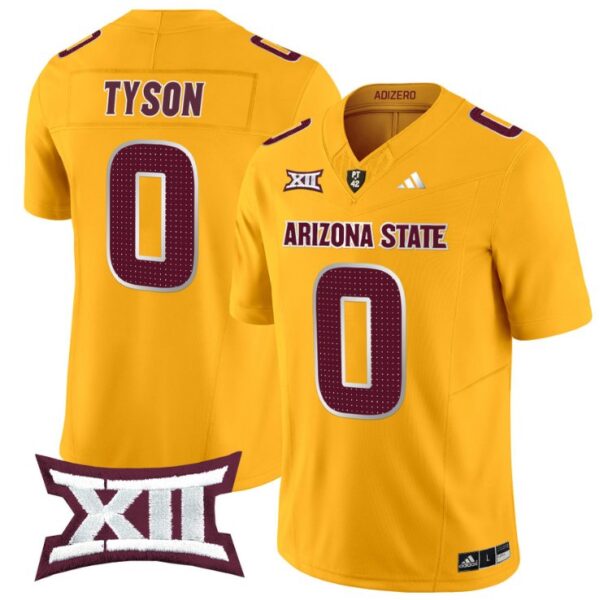 Men's Jordyn Tyson Jersey #0 Arizona State Sun Devils 2024 Vapor Limited Gold