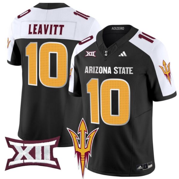 Men's Sam Leavitt Jersey #10 Arizona State Sun Devils 2024 Vapor Limited Black Alternate