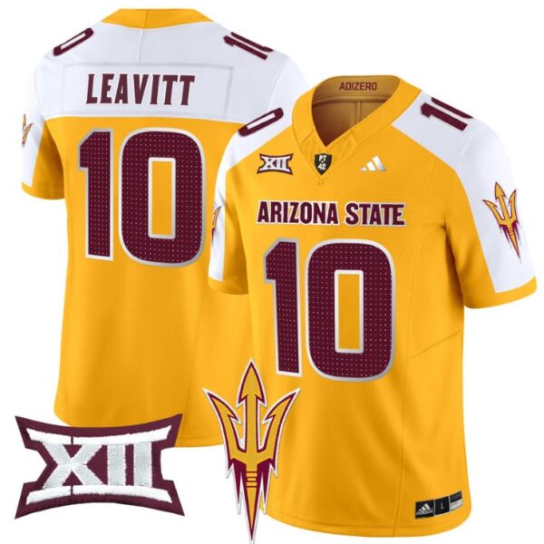 Men's Sam Leavitt Jersey #10 Arizona State Sun Devils 2024 Vapor Limited Gold Alternate