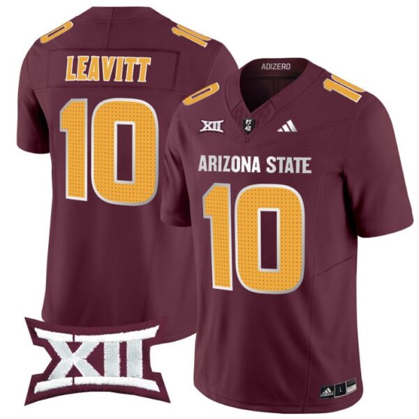 Men's Sam Leavitt Jersey #10 Arizona State Sun Devils 2024 Vapor Limited Maroon