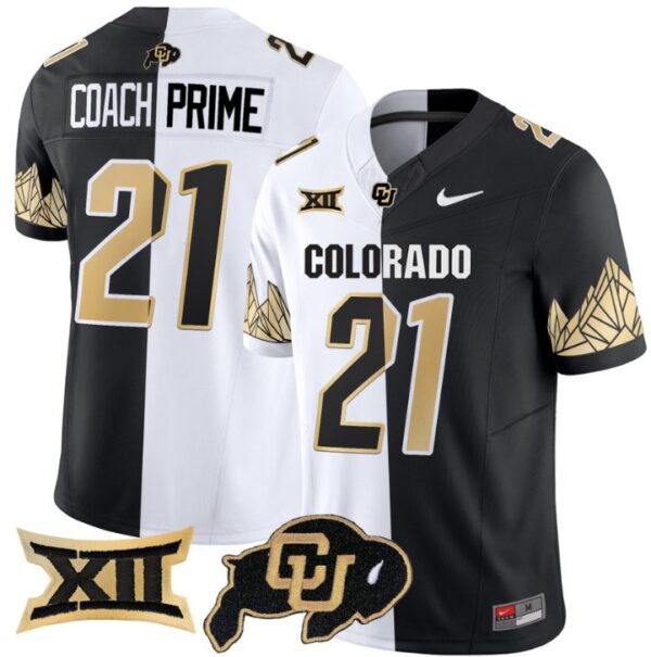 Men's Coach Prime Jersey #21 Colorado Buffaloes Vapor Limited Football Stripeout