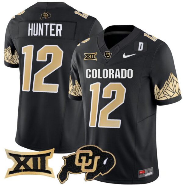 Men's Travis Hunter Jersey #12 Colorado Buffaloes Vapor Limited Football Black