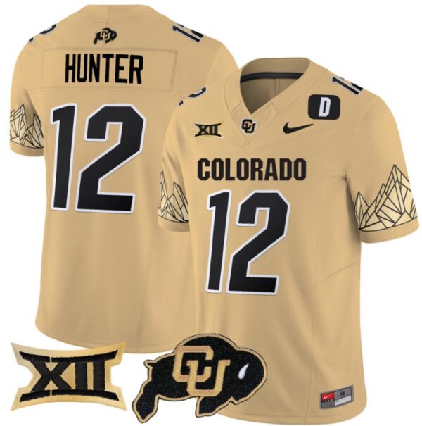 Men's Travis Hunter Jersey #12 Colorado Buffaloes Vapor Limited Football Gold
