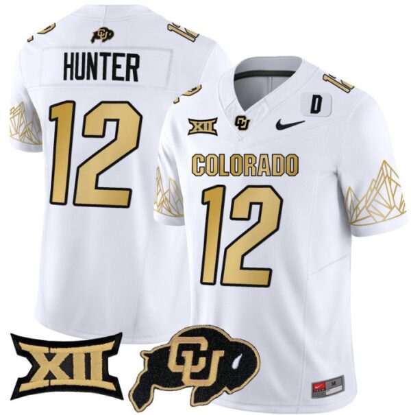 Men's Travis Hunter Jersey #12 Colorado Buffaloes Vapor Limited Football White Limited