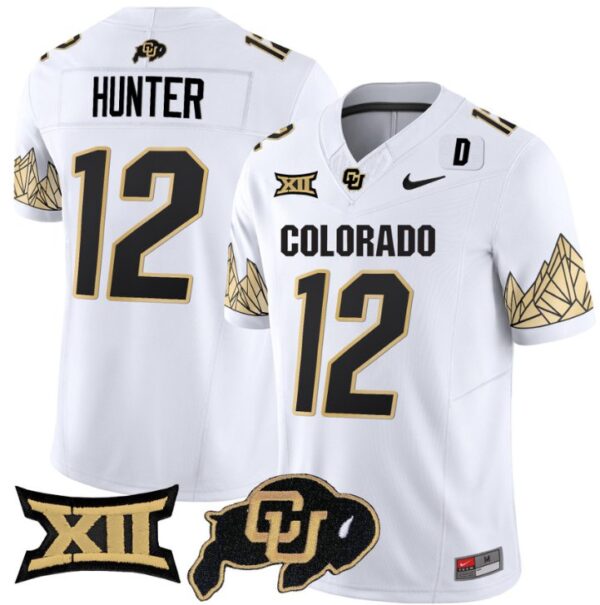 Men's Travis Hunter Jersey #12 Colorado Buffaloes Vapor Limited Football White