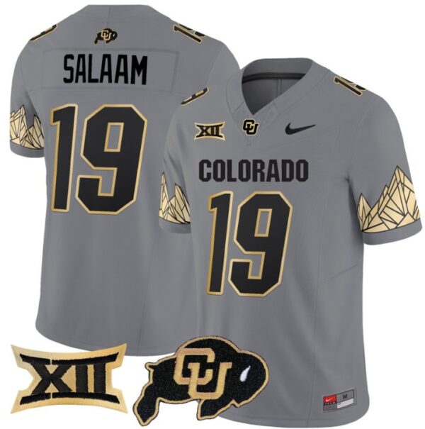 Men's Rashaan Salaam Jersey #19 Colorado Buffaloes Vapor Limited Football Gray