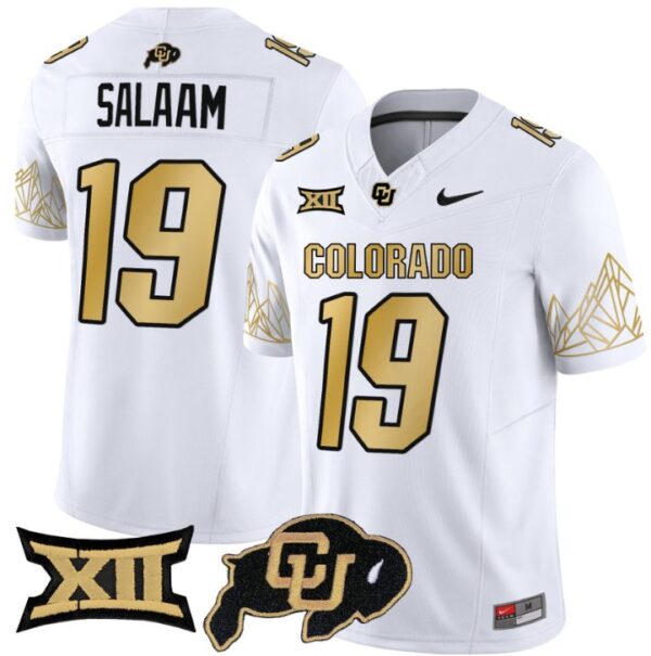 Men's Rashaan Salaam Jersey #19 Colorado Buffaloes Vapor Limited Football White Limited