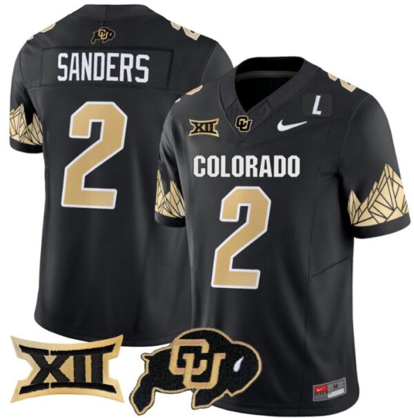 Men's Shedeur Sanders Jersey #2 Colorado Buffaloes Vapor Limited Football Black