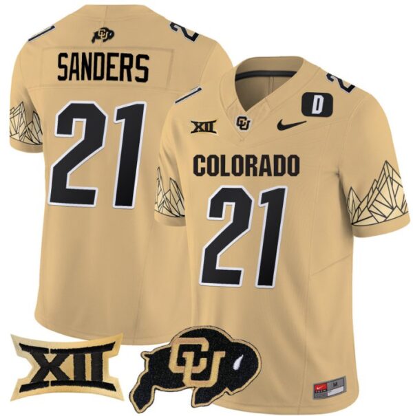 Men's Shilo Sanders Jersey #21 Colorado Buffaloes Vapor Limited Football Gold