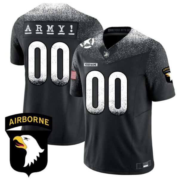 Men's Custom Army Black Knights Jersey Name, Number 101st Airborne Division Honoring Black