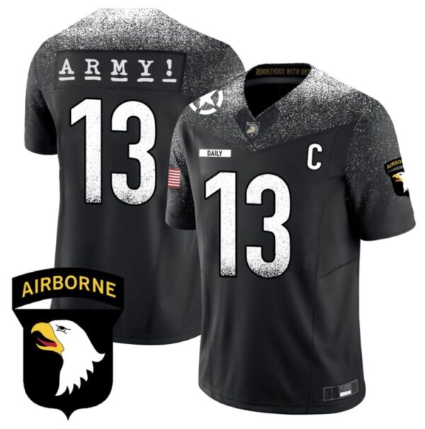 Men's Bryson Daily Jersey #13 Army Black Knights 101st Airborne Division Honoring Black
