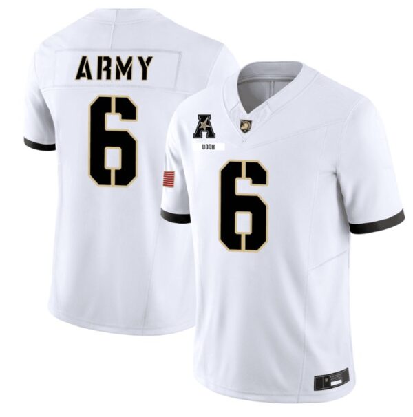 Men's Kanye Udoh Jersey #6 Army Black Knights 101st Airborne Division Honoring White