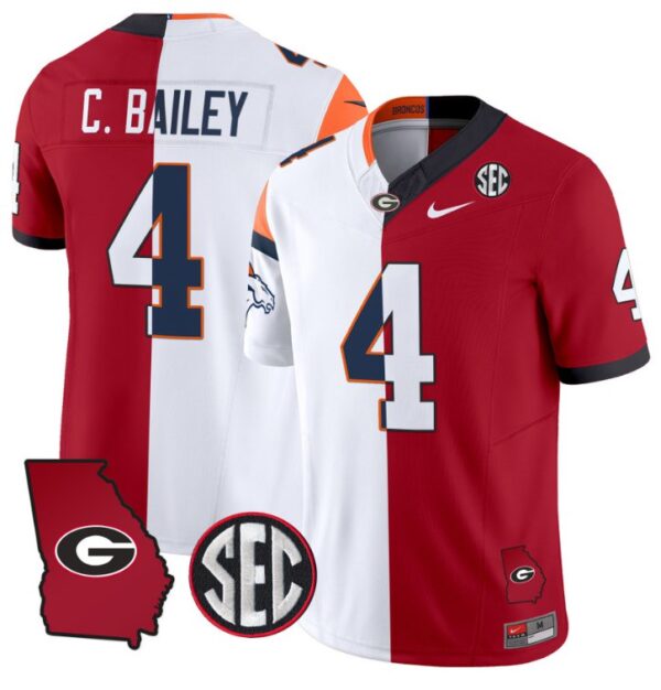 Men's Champ Bailey Jersey #4 Georgia Bulldogs Split Vapor Limited Football Stiched