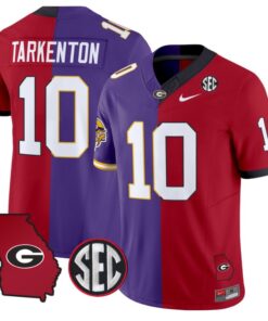 Men's Fran Tarkenton Jersey #10 Georgia Bulldogs Split Vapor Limited Football Stiched