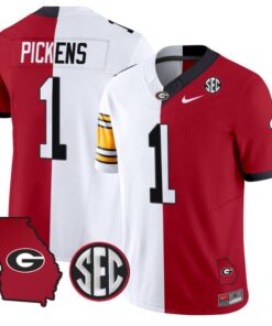 Men's George Pickens Jersey #1 Georgia Bulldogs Split Vapor Limited Football Stiched