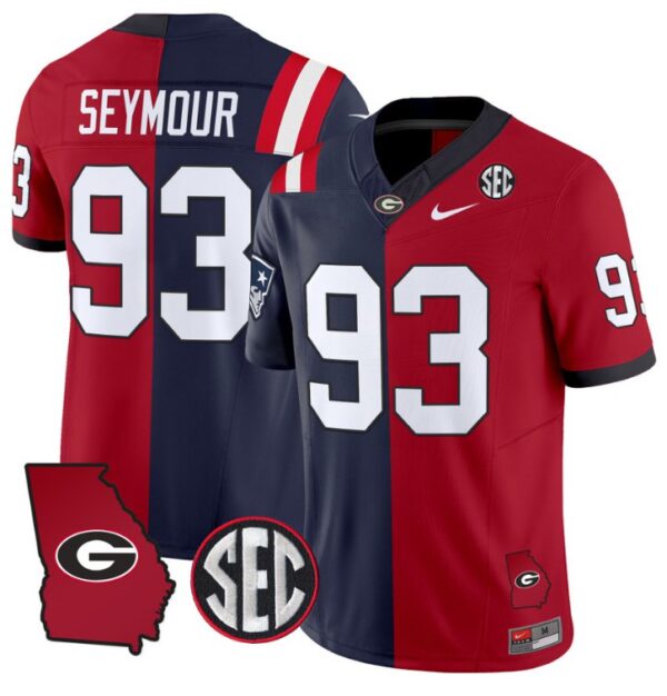 Men's Richard Seymour Jersey #93 Georgia Bulldogs Split Vapor Limited Football Stiched