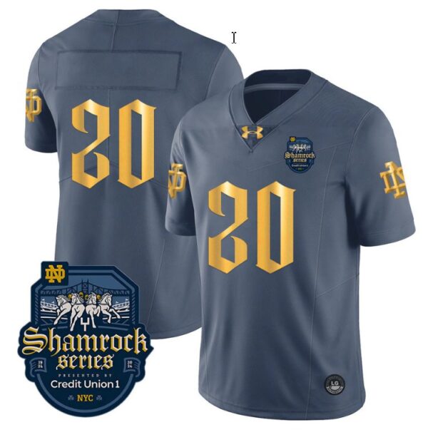 Men's Benjamin Morrison Jersey #20 No Name Notre Dame Fighting Irish 2024 Shamrock Stiched