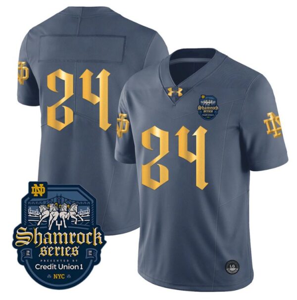 Men's Jack Kiser Jersey #24 No Name Notre Dame Fighting Irish 2024 Shamrock Stiched