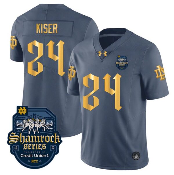 Men's Jack Kiser Jersey #24 With Name Notre Dame Fighting Irish 2024 Shamrock