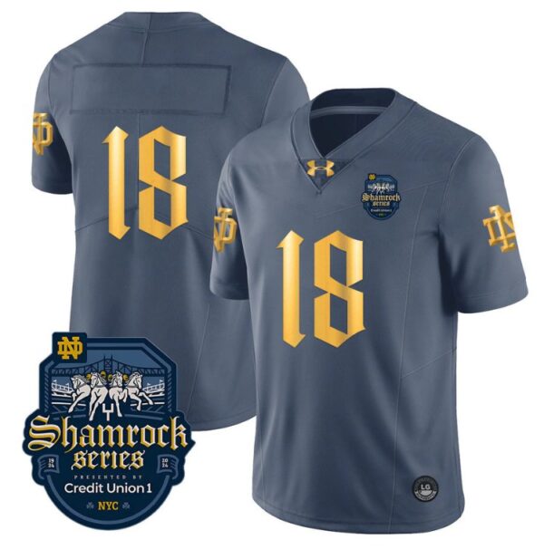 Men's Steve Angeli Jersey #18 No Name Notre Dame Fighting Irish 2024 Shamrock