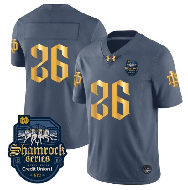 Men's Tyler Buchner Jersey #26 No Name Notre Dame Fighting Irish 2024 Shamrock Stiched