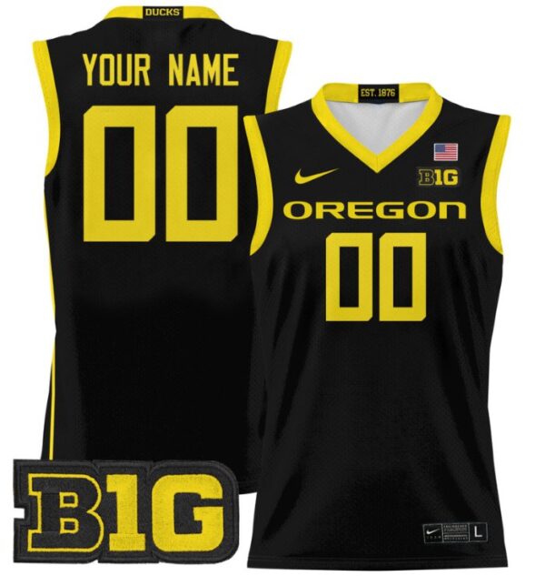 Men's Custom Oregon Ducks Jersey 2024 Lightweight Basketball Black