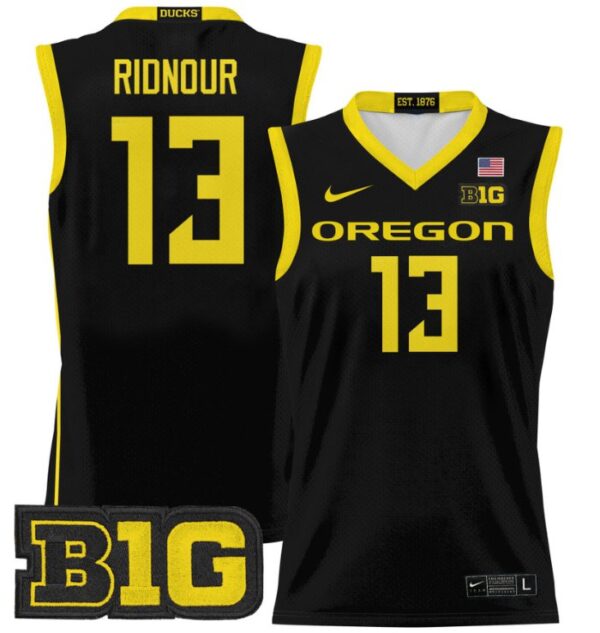 Men's Luke Ridnour Jersey #13 Oregon Ducks 2024 Lightweight Basketball Black
