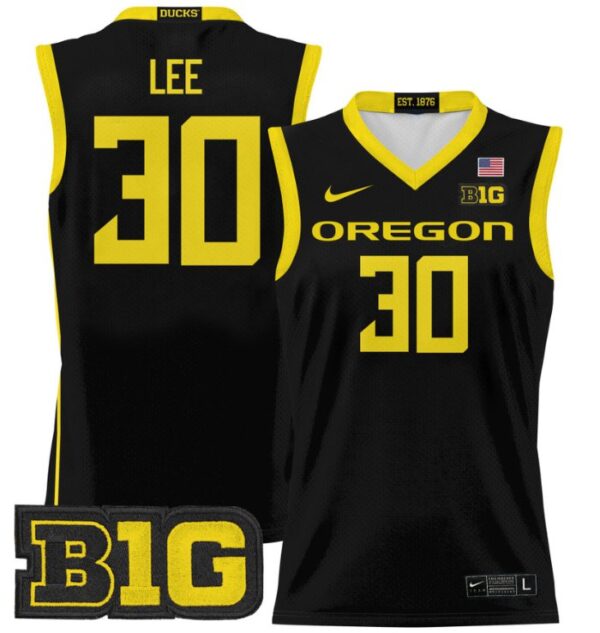 Men's Ron Lee Jersey #30 Oregon Ducks 2024 Lightweight Basketball Black