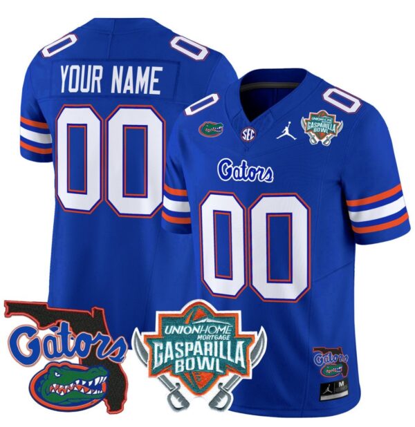 Men's Custom Florida Gators Jersey 2025 Gasparilla Bowl Patch Football Royal