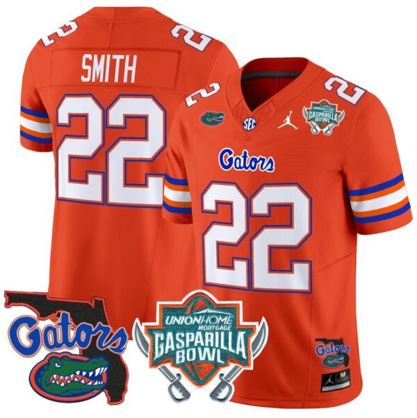 Men's Emmitt Smith Jersey #22 Florida Gators 2025 Gasparilla Bowl Patch Orange