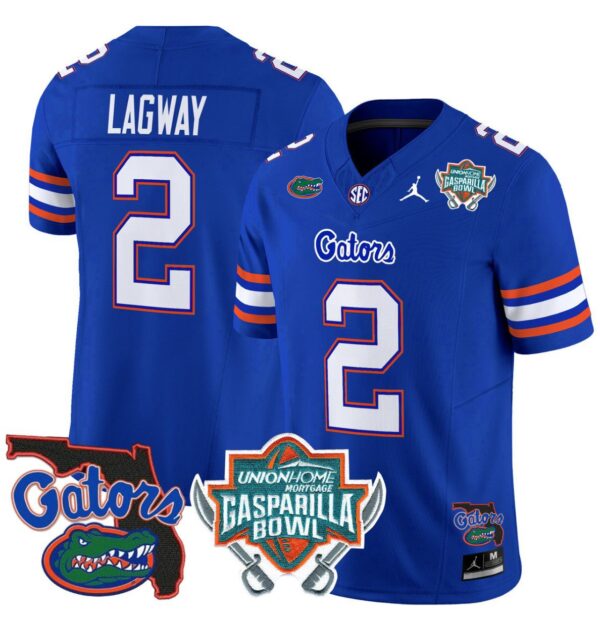 Men's DJ Lagway Jersey #2 Florida Gators 2025 Gasparilla Bowl Patch Royal