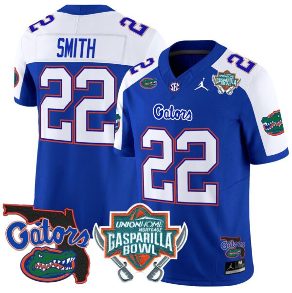 Men's Emmitt Smith Jersey #22 Florida Gators 2025 Gasparilla Bowl Patch Royal Alternate