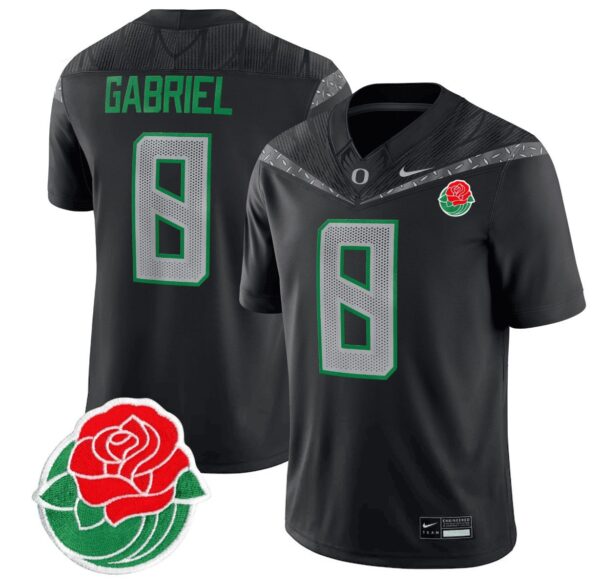 Men's Dillon Gabriel Jersey #8 Oregon Ducks Rose Bowl Patch Vapor Football Black