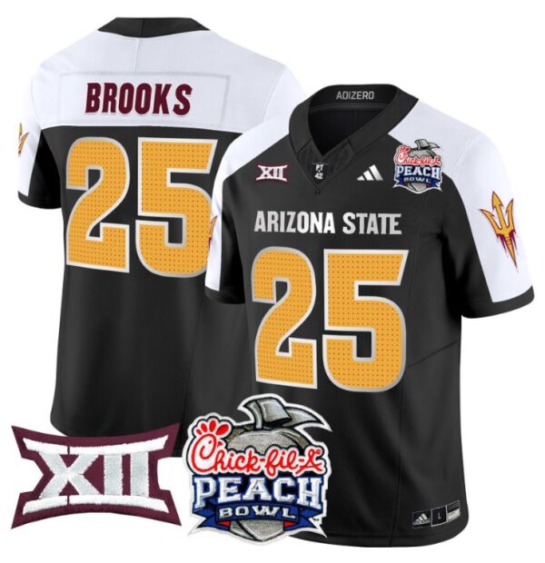 Men's DeCarlos Brooks Jersey #25 Arizona State Sun Devils 2025 Peach Bowl Black Alternate