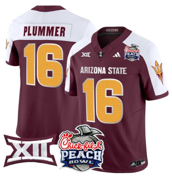 Men's Jake Plummer Jersey #16 Arizona State Sun Devils 2025 Peach Bowl Maroon Alternate