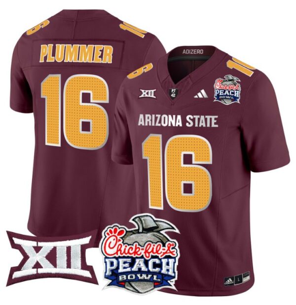 Men's Jake Plummer Jersey #16 Arizona State Sun Devils 2025 Peach Bowl Maroon