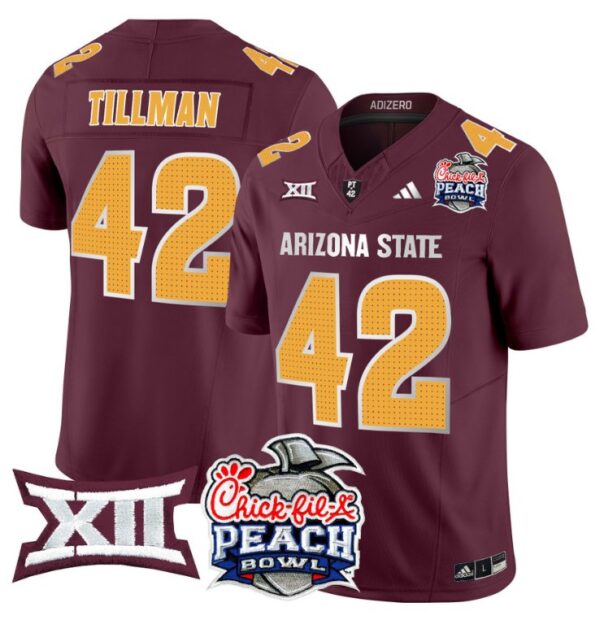 Men's Pat Tillman Jersey #42 Arizona State Sun Devils 2025 Peach Bowl Maroon