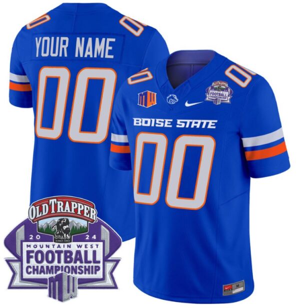 Men's Custom Boise State Broncos Jersey 2024 Championship Patch Royal