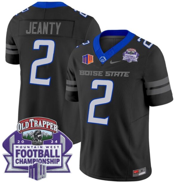 Men's Ashton Jeanty Jersey #2 Boise State Broncos 2024 Championship Vapor Black